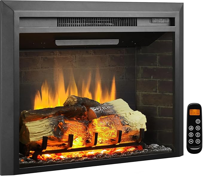 LegendFlame Carl 28" W Electric Fireplace Insert, Fireplace Heater 750/1500W