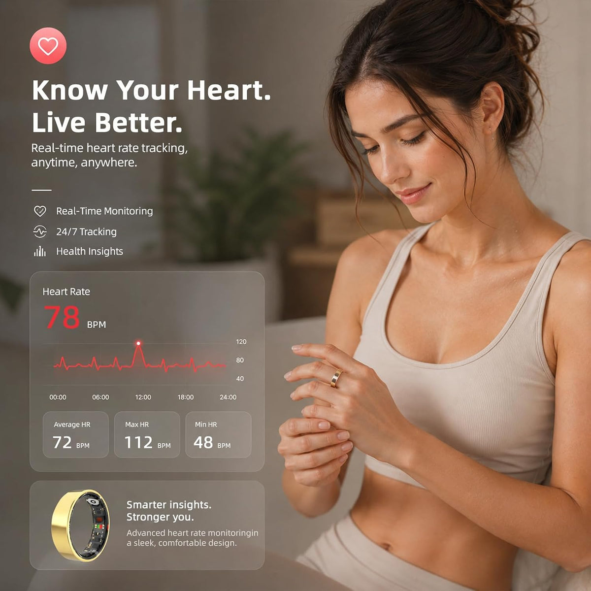 smart ring health ring fitness tracker with 24/7, package contents