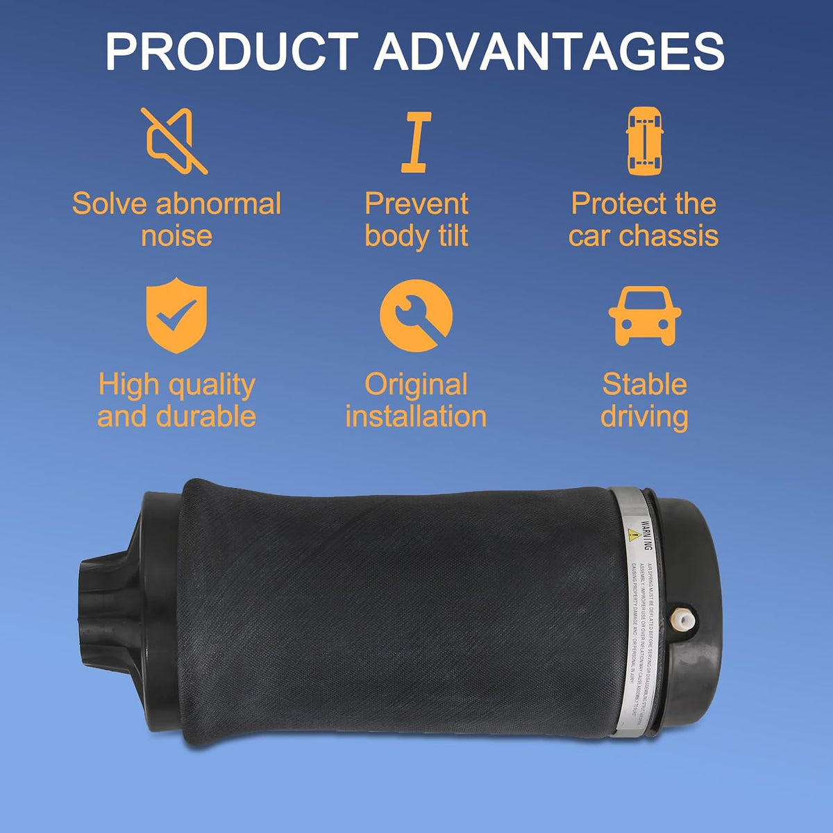 rear air suspension spring bag compatible with 2011-15, side view