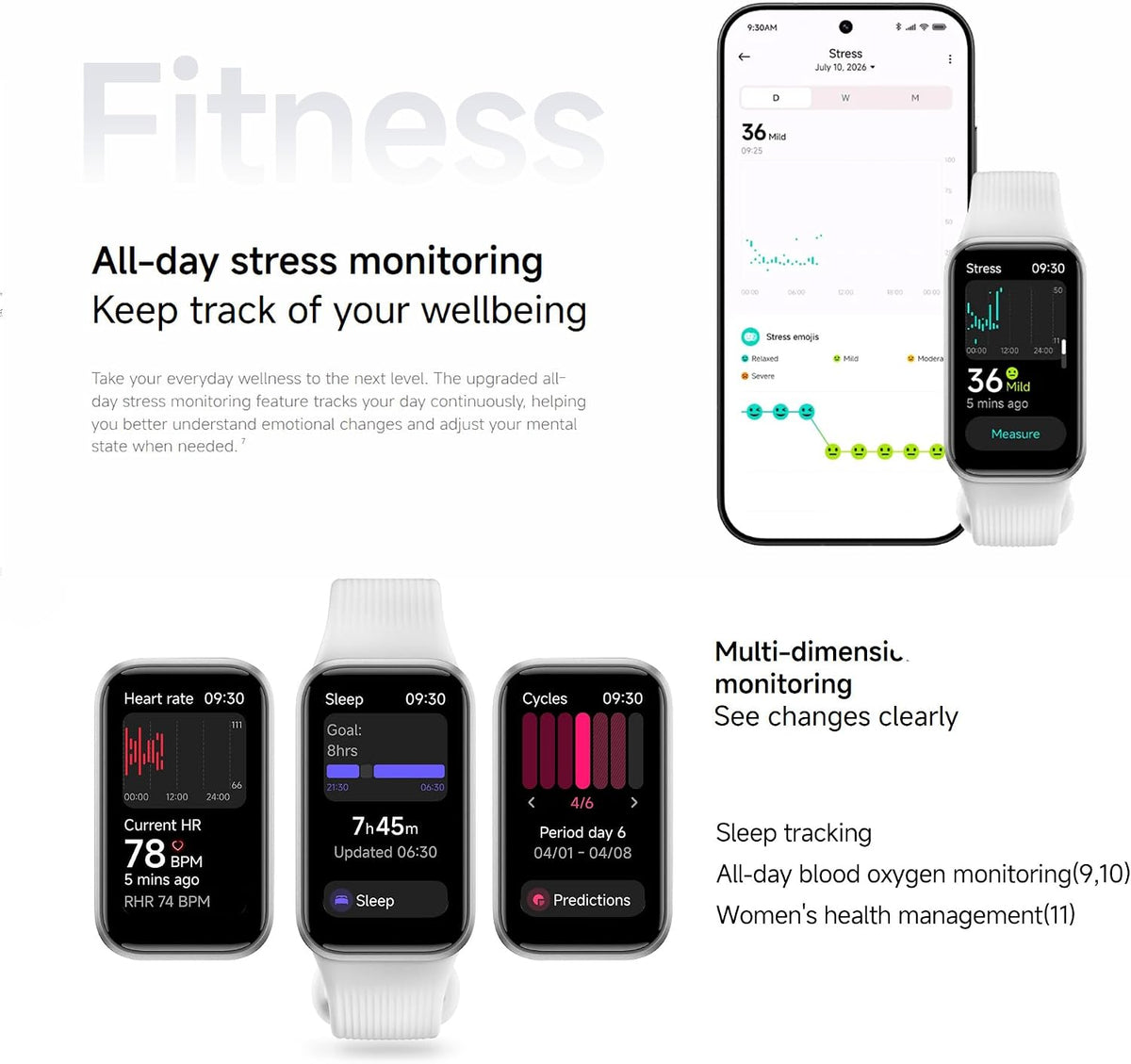 xiaomi smart band 11 active fitness tracker, 1.47" showing dimensions