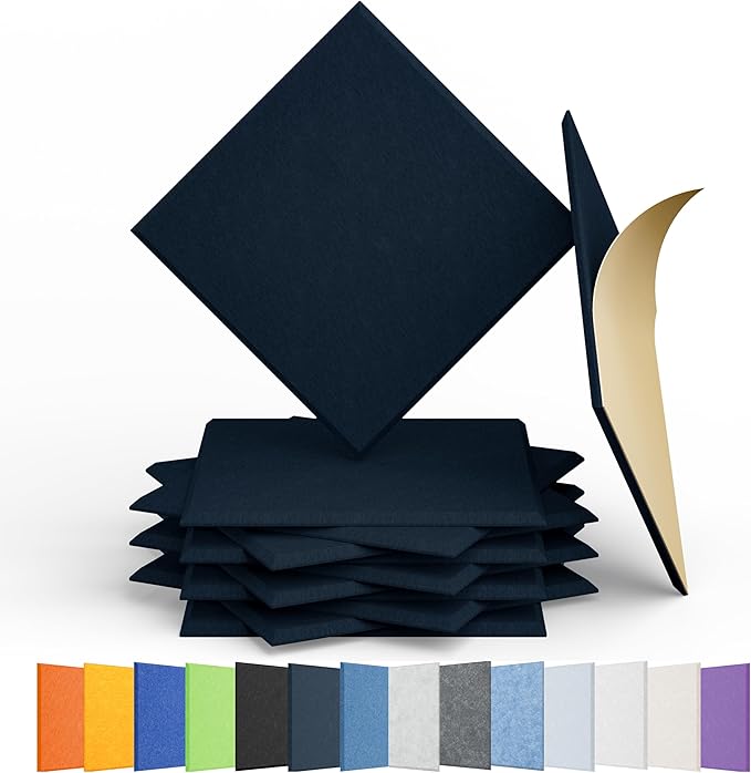 Amantech 12 Pack Acoustic Panels Self Adhesive Sound Proof Foam, High Density