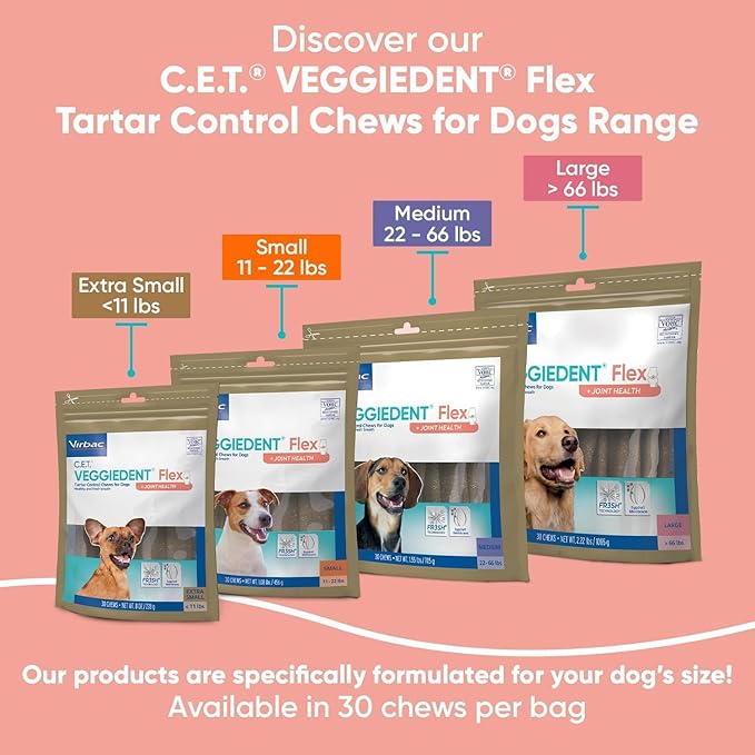 Virbac C.E.T. VEGGIEDENT Flex Tartar Control Chews