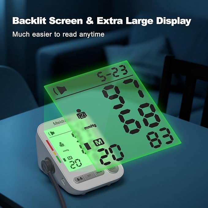 Blood Pressure Monitor for Home Use, Rechargeable Automatic Digital BP Machine