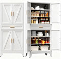 COFaR 71" Tall Kitchen Pantry, Farmhouse Storage Cabinet