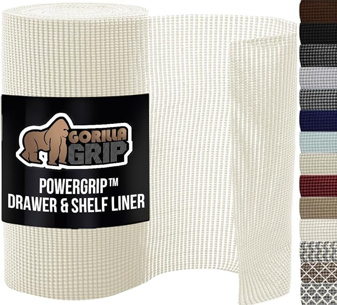 GORILLA GRIP powerGRIP Drawer Shelf and Cabinet Liner, Thick Strong Hold