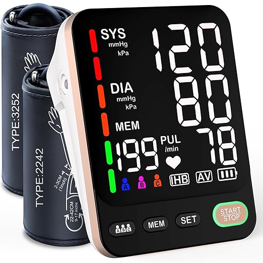 Blood Pressure Monitor, Extra Large 2 Cuffs Accurate Upper Arm Blood Pressure