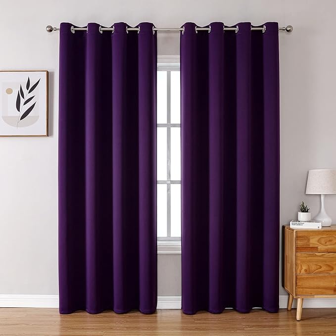 ChrisDowa Blackout Curtains 120 Inches Long 2 Panels Set