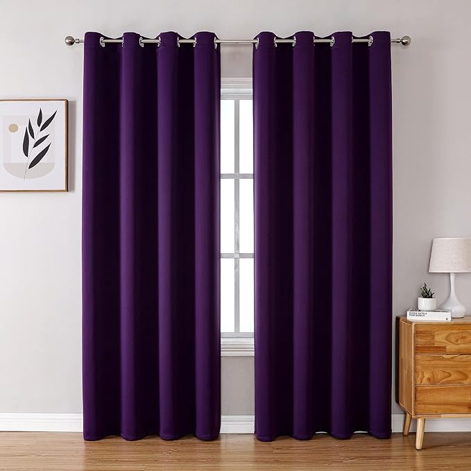 ChrisDowa Blackout Curtains 108 Inches Long 2 Panels Set