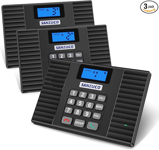 SANZUCO 60D Intercoms Wireless for Home, 18 Channel Home Intercom System