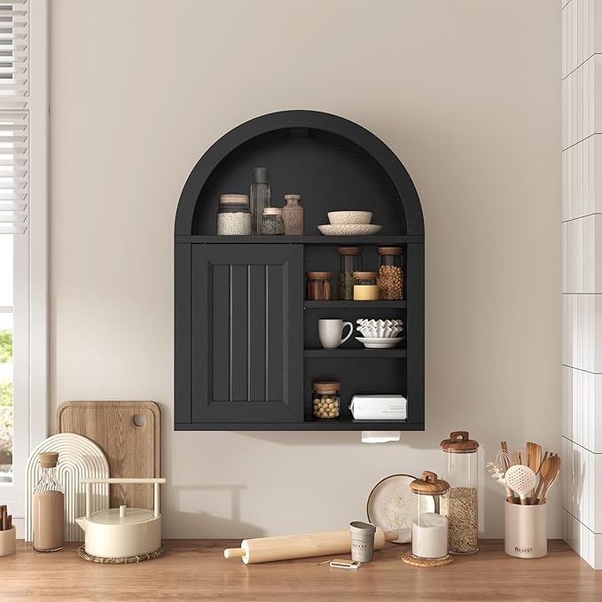 Arched Bathroom Wall Cabinet, 23.6 x 30.3'' Over The Toilet Cabinet