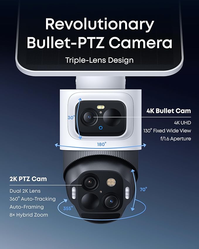 eufy Security eufyCam S4 4-Cam Kit, 4K Solar Camera Wireless Outdoor, Triple