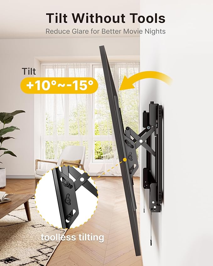 monTEK Heavy Duty Tilting TV Wall Mount Barckt