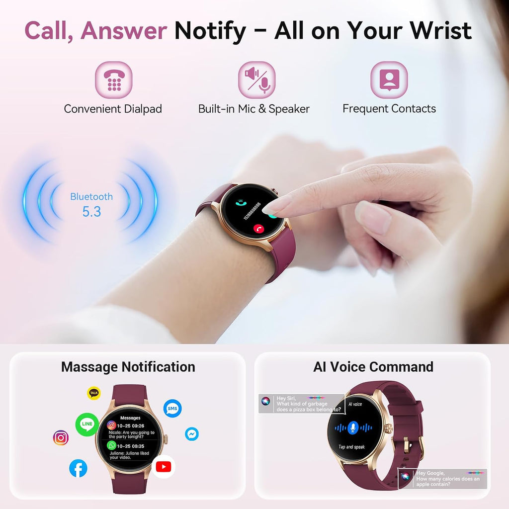 Fitpolo Smart Watch for Women, 105+ Sports Modes Fitness Tracker (Purple)