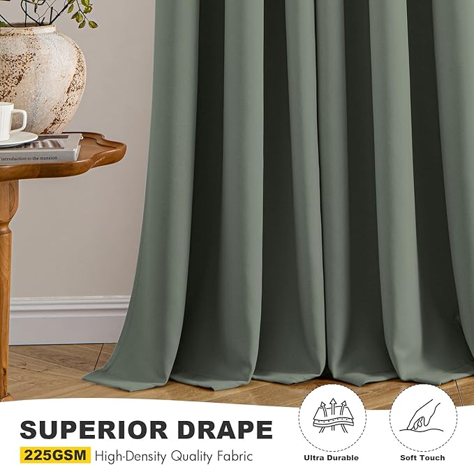 MIULEE Dark Mallard Blackout Curtains