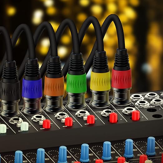 AuxLink XLR Cables 50ft 6Pack, Microphone Cable, Balanced XLR Male to Female