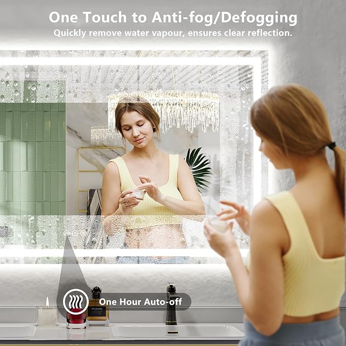 YEELAIT 88x38 Inch LED Bathroom Mirror