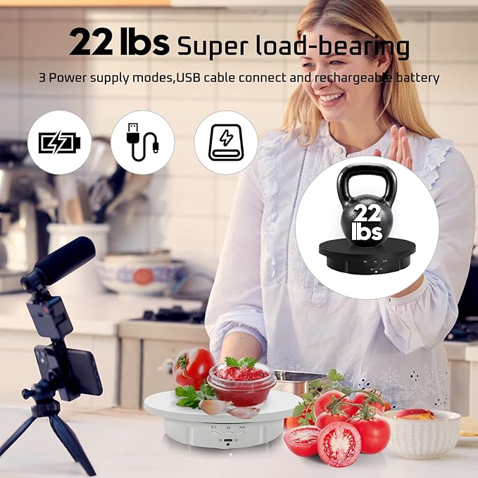 JAYEGT 3in 1 Motorized Rotating Display Stand