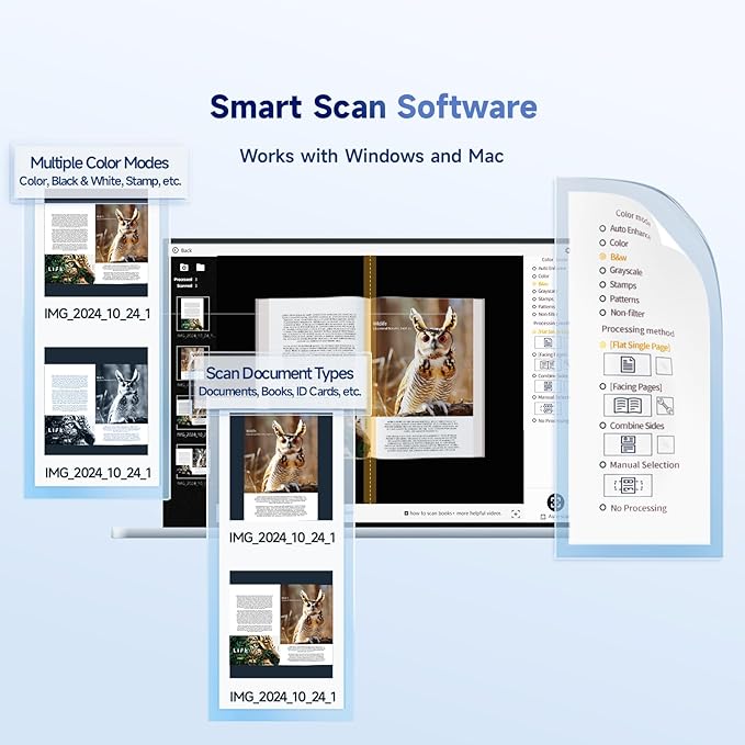 CZUR Shine Ultra Smart Portable Document Scanner, Thin Book Scanner