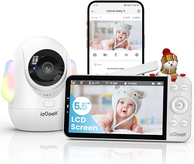 ieGeek 5.5" Baby Monitor, Audio Monitor