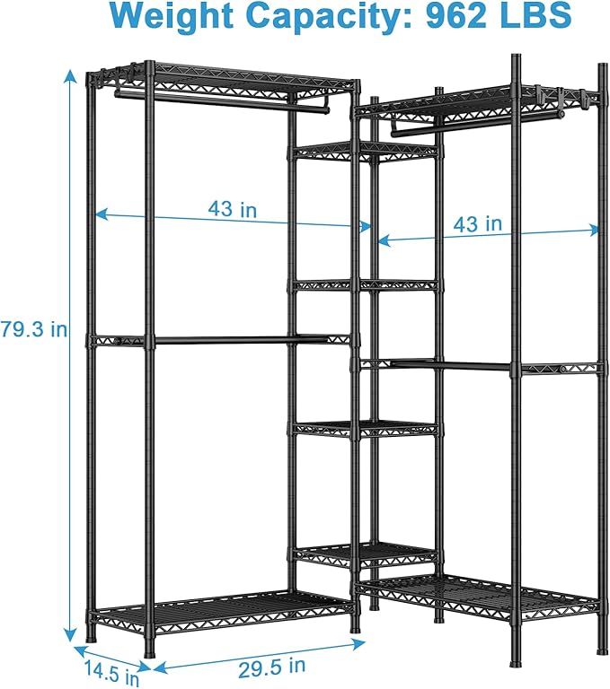 Ulif E4 Clothes Rack, Heavy-Duty Garment Rack, Metal Freestanding Clothing