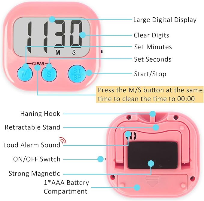 Classroom Timers for Teachers Kids Large Magnetic Digital Timer Teacher (24 Pack)