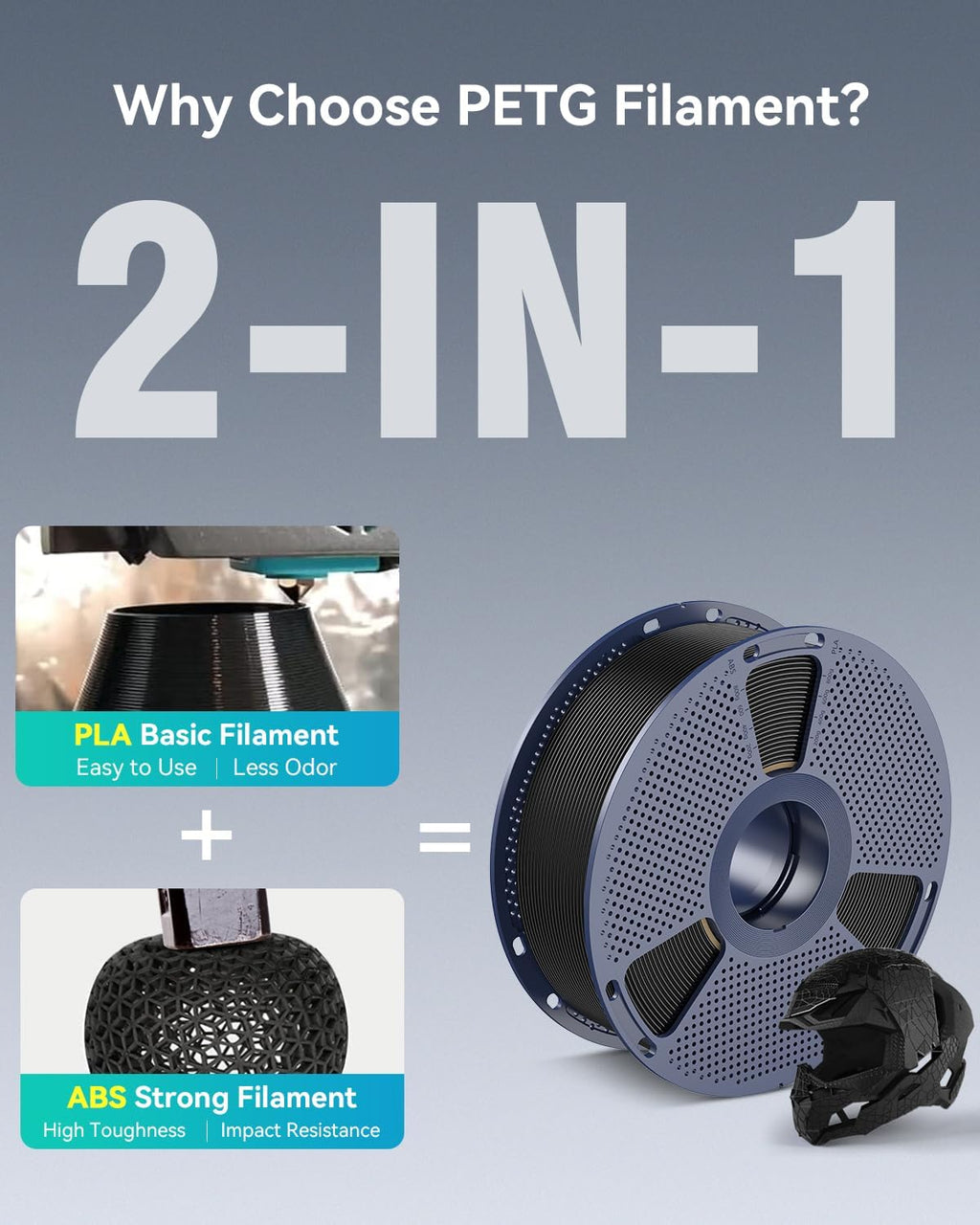 sunlu petg filament 1.75mm,4kg,2 black+2 black, close-up detail