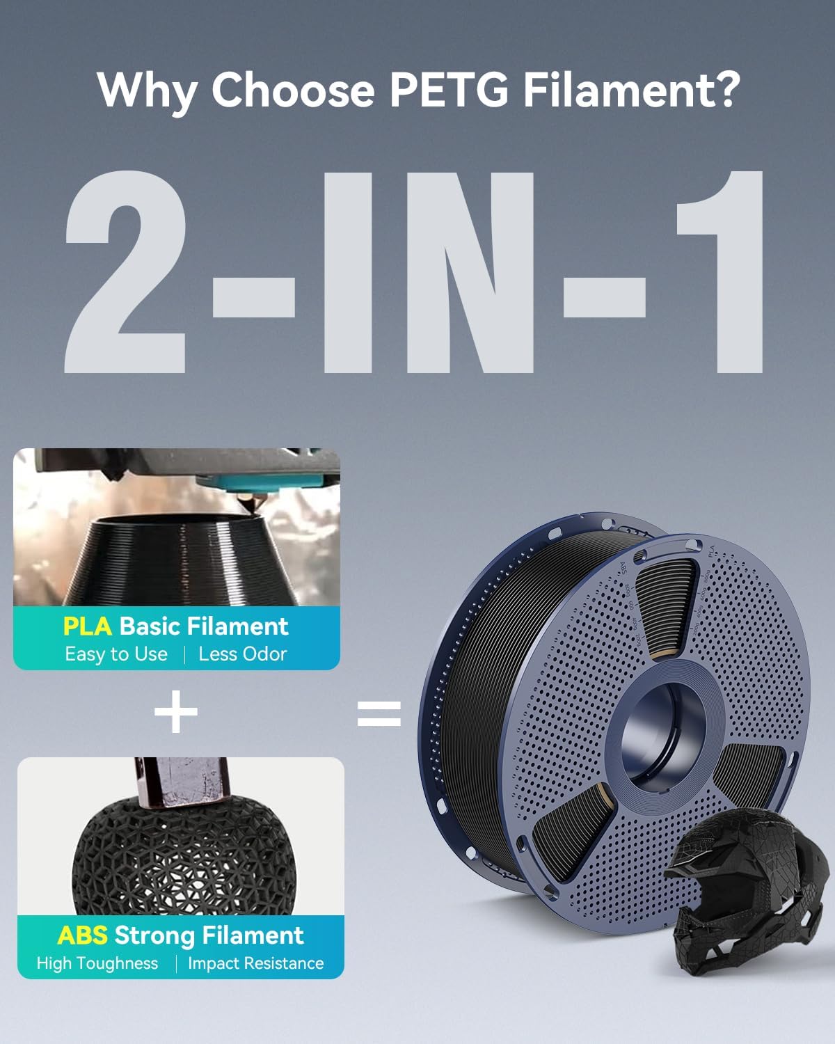sunlu petg filament 1.75mm,4kg,2 black+2 black, close-up detail