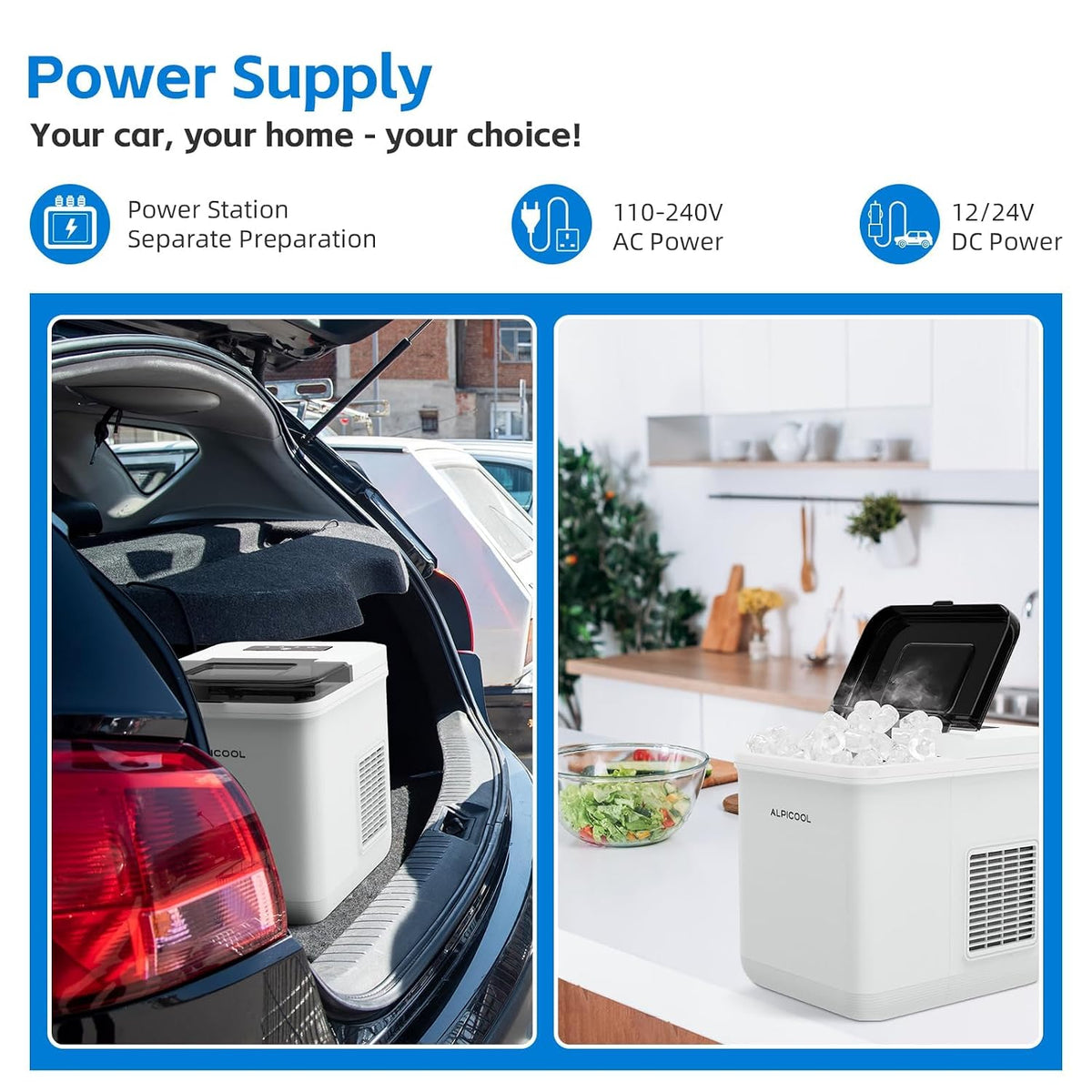 alpicool countertop bullet ice maker, ice machine 9 on a desk or shelf