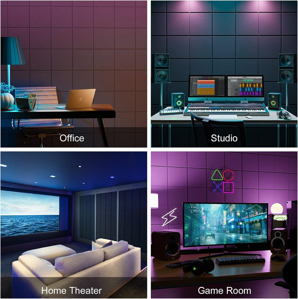 sonicism 12 pack acoustic wall panels with self-adhesive on a desk or shelf