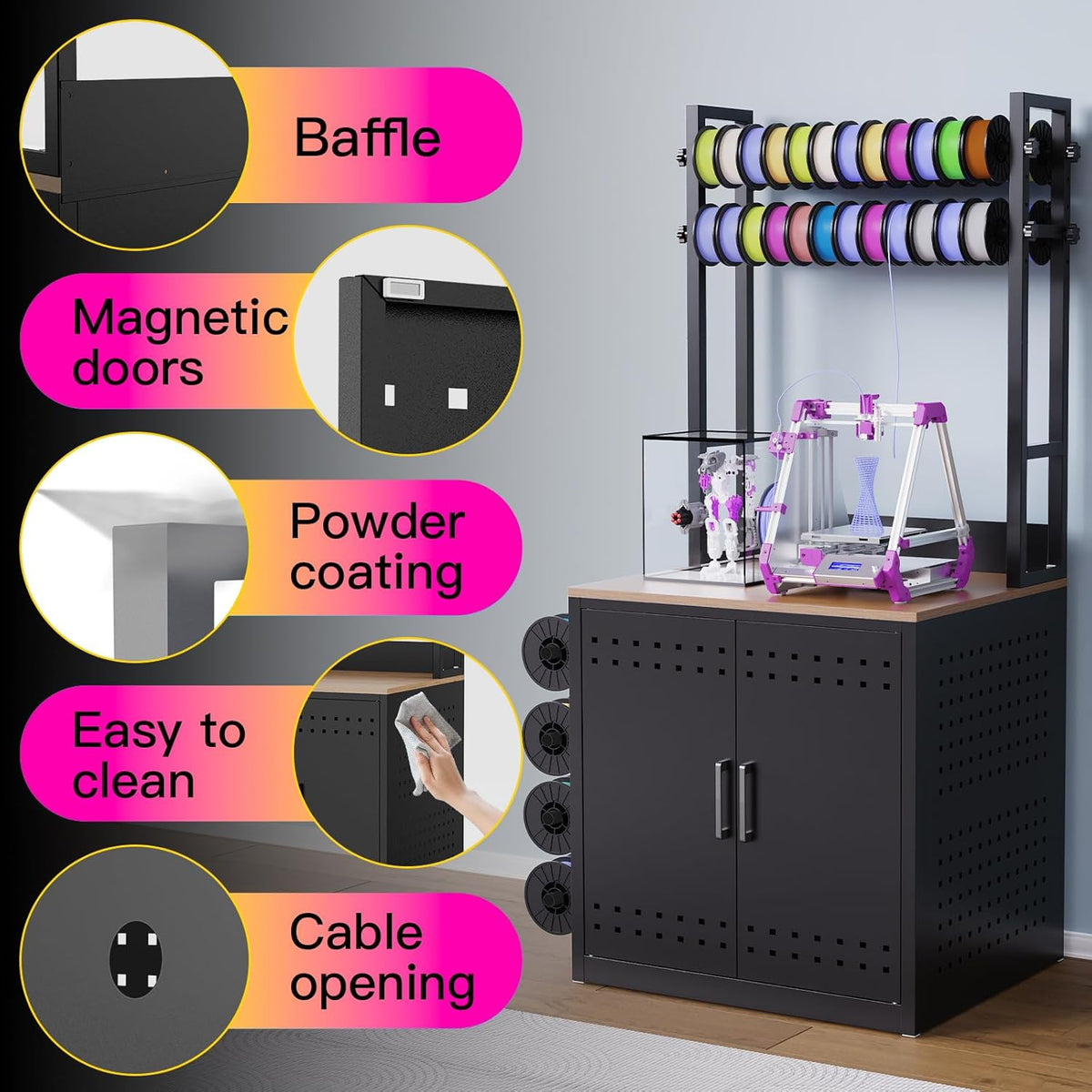 Heavy Duty 3D Printer Stand with Filament Storage,3D Printer Table