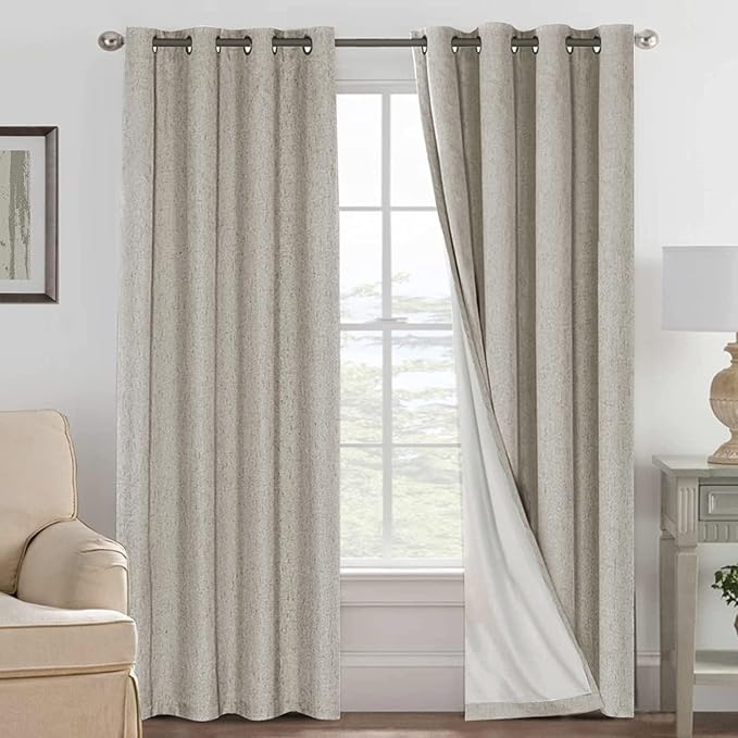 H.VERSAILTEX Linen Curtains 100% Blackout Curtains