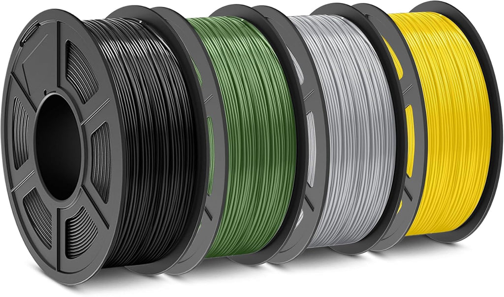 SUNLU ABS Filament 1.75mm,Black+Olive Green+Silver+Yellow,4kg