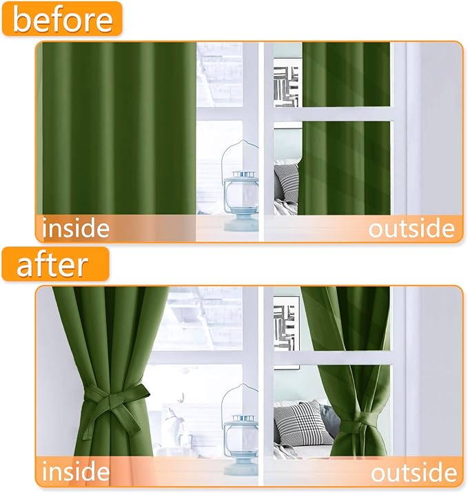 Hiasan Blackout Curtains for Bedroom, 60 x 84 Inches Long