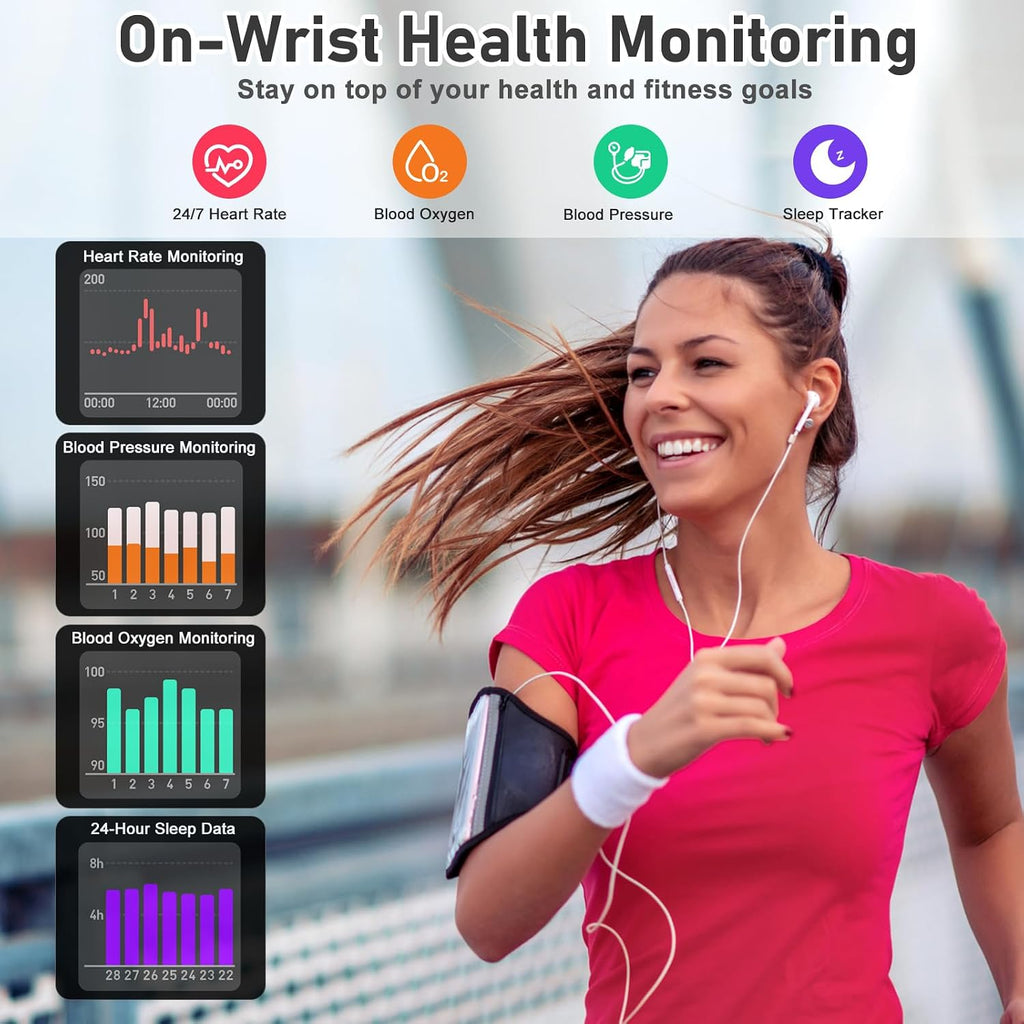 fitness tracker with 24/7 heart rate, blood oxygen, close-up detail