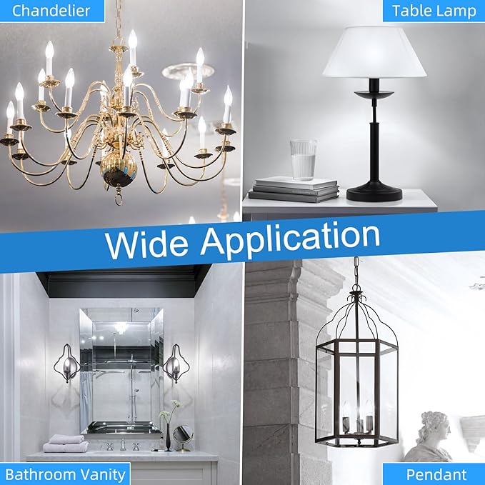 GvvooHome LED Candelabra Light Bulbs, E12 Bulb dimmable, 40 watt Equivalent