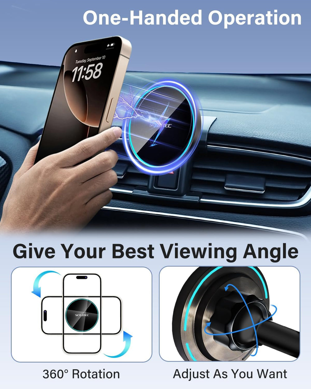 SKYLOTEC Magnetic Charger Phone Holder for Mazda CX-5 CX 5 2017-2025