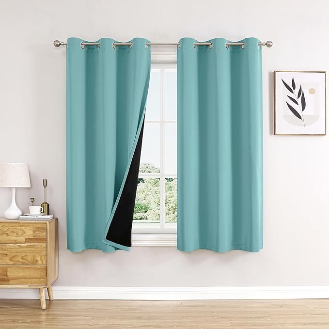 ChrisDowa 100% Blackout Curtains 54 inch Long
