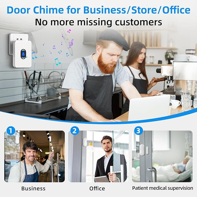 Daytech Wireless Door Sensor Chime - 800ft Range