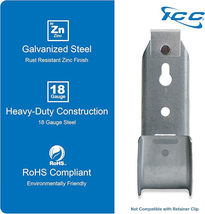ICC Ceiling Mount J Hook 1 5/16” Without Retainer Clip – Galvanized Steel Cable (25-Pack)