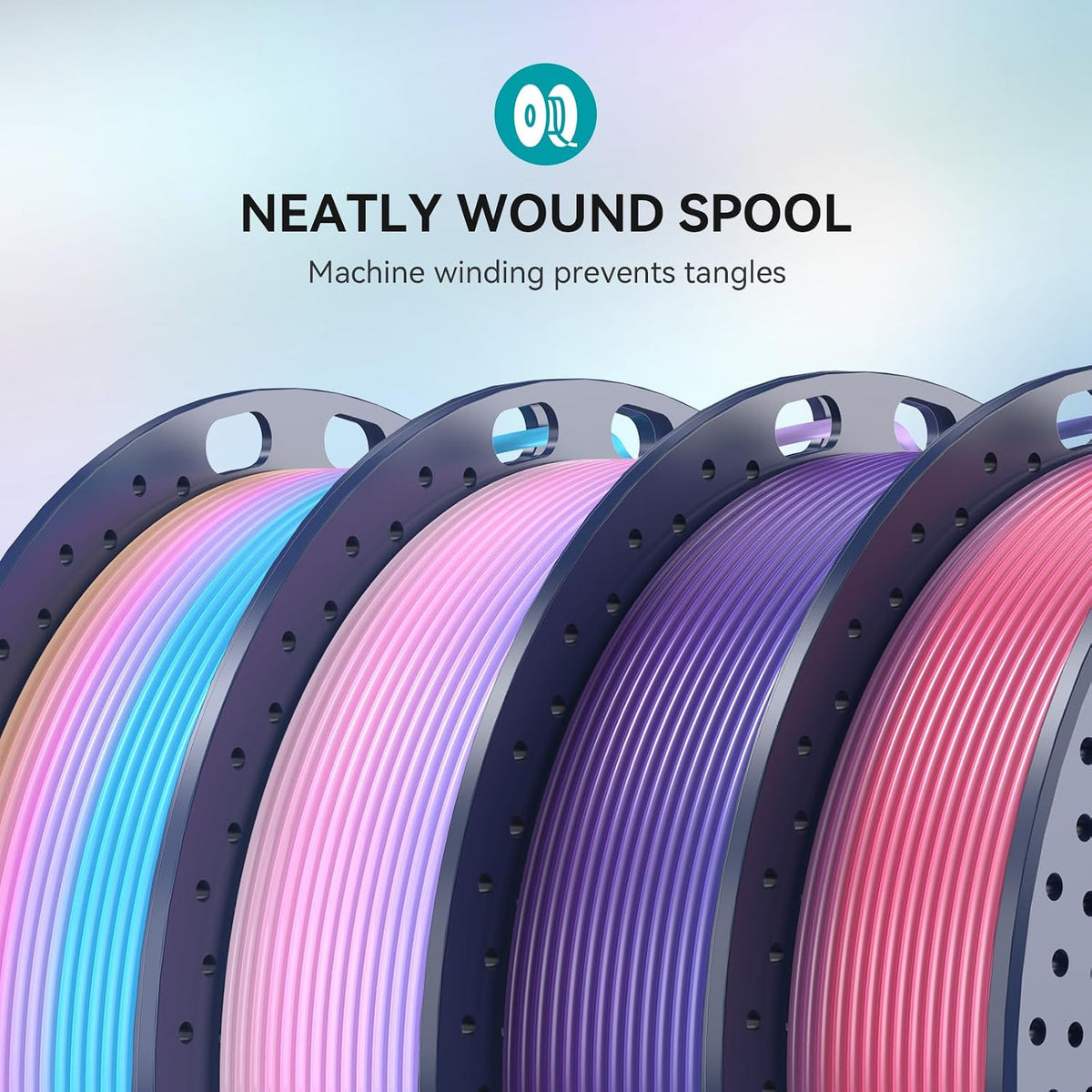 SUNLU Rainbow PLA Filament 1.75mm, 250g Spool Bundle, 3D Printer Filament