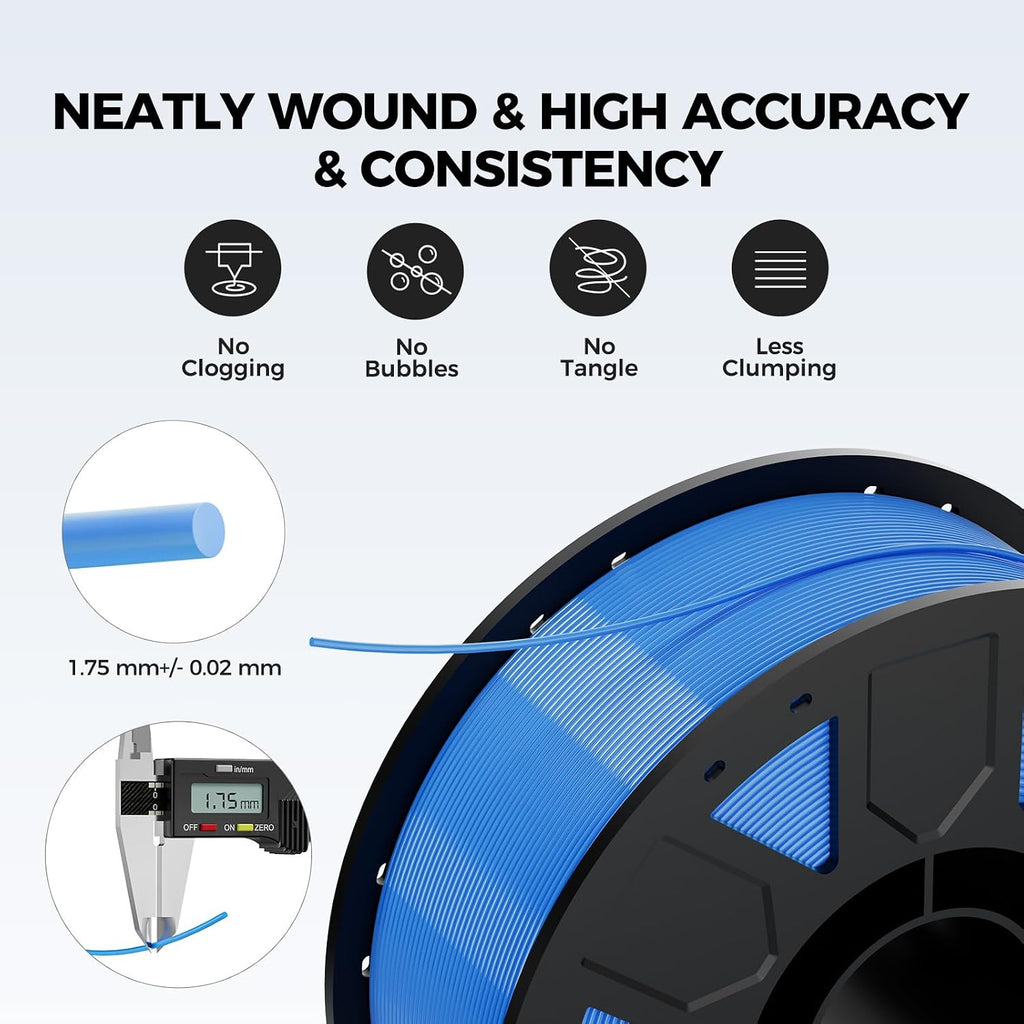 creality petg filament 1.75mm 4kg, black+white+blue+red, total 4-pack shown in use