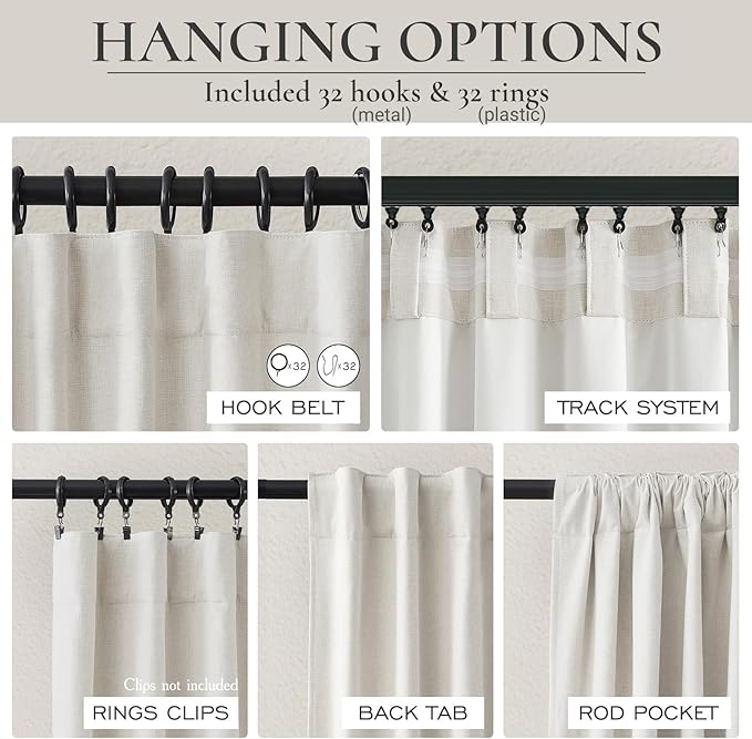 Room Darkening Curtains 63 Inches Long, Small Bay Window Blackout Dining Room