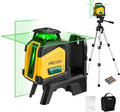 PREXISO 360° Laser Level with Tripod, 100Ft Dual Power Self Leveling Cross Line