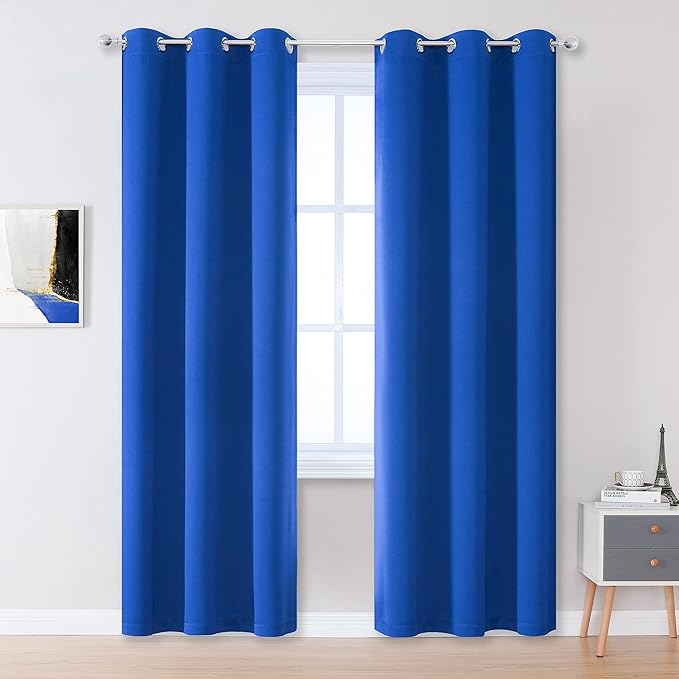 96 Inch Royal Blue Curtain Panels