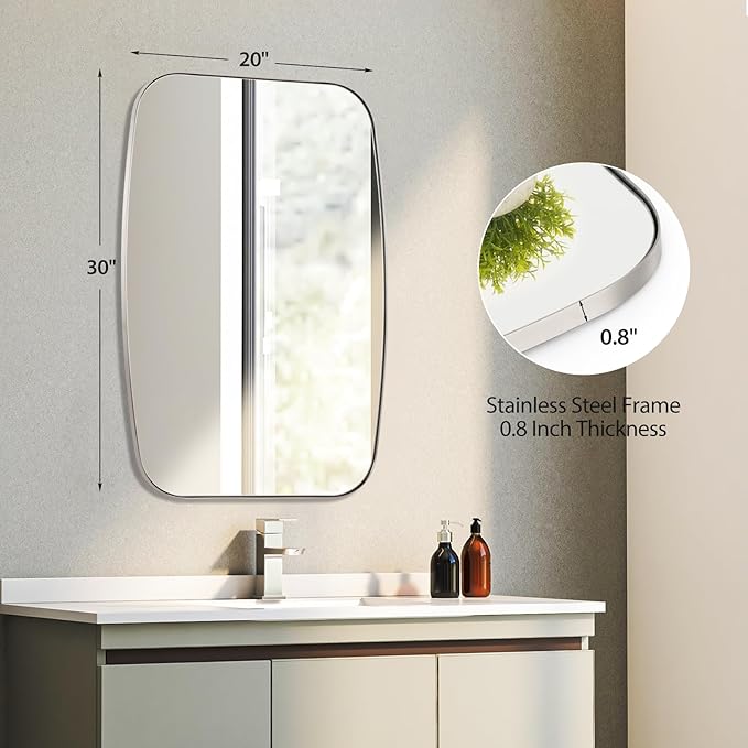 Brushed Nickel Bathroom Mirror, Living Room