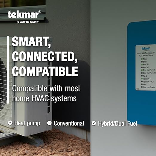 tekmar Invita Wi-Fi Thermostat | 2-Wire, Energy Star Approved, 2-Stage Cool