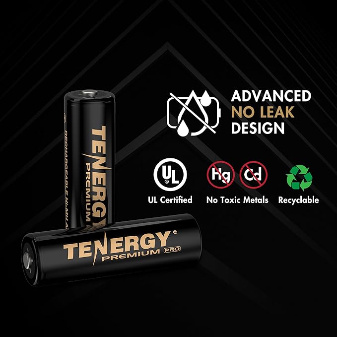 Tenergy 8 Count AA NiMH Premium Pro Rechargeable Batteries and TN480U 8-Bay LCD