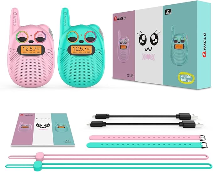Qniglo Walkie Talkies for Kids Rechargeable 2 Pack, Wrist Watch Walkie Talkies