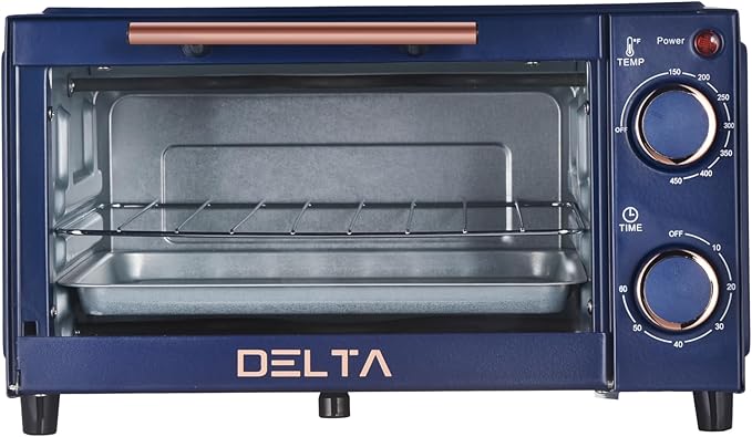 9L Toaster Oven, Small Countertop Electric Oven 750W, 60-Min Timer Auto Shut-Off