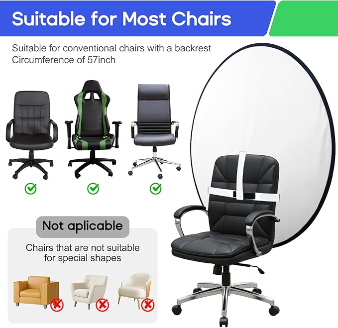 Portable Black White Screen Chair, 57 in Screen Backdrop